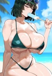 1girls ai_generated creamy_ai curvy curvy_female curvy_figure female fubuki_(one-punch_man) green_hair light-skinned_female light_skin one-punch_man short_hair tagme