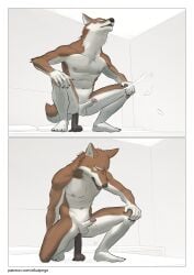 absurd_res anal anal_sex anthro anthro_penetrated balls brown_body brown_fur canid canine canis closed_eyes dildo dildo_in_ass dildo_insertion erection fur genitals glans hi_res humanoid_genitalia humanoid_penis male male_anthro male_penetrated mammal multicolored_body multicolored_fur nude_anthro nude_male object_in_ass penetration penis pink_glans pngx_(artist) sex_toy sex_toy_in_ass sex_toy_insertion solo two_tone_body two_tone_fur white_balls white_body white_fur white_penis wolf