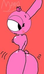 :3 big_ass blush bubble_butt drawn from_behind not_ai_generated pink_nipples pinki_(sprunki) rule_63 sprunki tensor_art thug_shaker twerk twerking