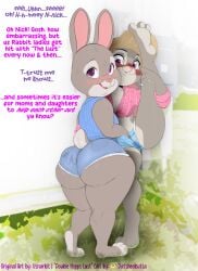 2girls barefoot blush bonnie_hopps booty_shorts bunny clothed clothing daisy_dukes datsheabutta daughter denim_shorts dialogue disney edit farmgirl female female_only fingering_partner fingering_under_clothes flexible flexing furry grey_fur groping_ass hat horny in_heat incest judy_hopps legs_up looking_at_viewer looking_back milf mother mother_and_daughter multiple_girls name_drop older_female purple_eyes text usnarbit younger_female yuri zootopia