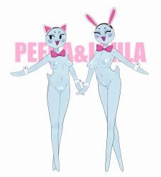 big_breasts bunny_ears cat_ears ghost lahla mario_(series) miliandpaint paper_mario paper_mario:_the_thousand-year_door peeka simple_background small_breasts