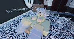 1girls 3d artist_request bed bedroom blush dialogue english_text female invisible_man no_bra no_panties original_character penetration penis pink_nipples roblox robloxian small_breasts source_request tagme talking_to_viewer text vaginal_penetration white_hair white_skin