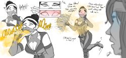 1boy 1girls burp burp_cloud burping embarrassed female juanesafm_(artist) kitana kitana_(mk11) mortal_kombat tagme