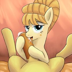 aunt_orange_(mlp) blue_eyes cum equine fellatio female friendship_is_magic horse horsecock looking_at_viewer male my_little_pony oral oral_sex penis pony sex straight uncle_orange_(mlp) unseen_male_face