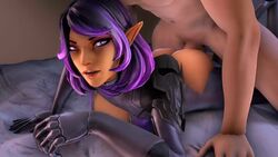 1girls 3d animated ass bouncing_breasts breasts cleavage clothed_sex clothing dude017 elf erection female from_behind looking_at_viewer male no_sound open_mouth paladins penetration penis prone_bone sex short_hair skye_(paladins) source_filmmaker spread_legs straight twilight_skye video