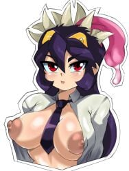 big_breasts blush breasts erect_nipples filia_(skullgirls) nipples skullgirls svdielius