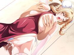 aoi_nagisa_(artist) breast_grab breasts censored cum cum_inside large_breasts mizukoshi_michiru momichupa_teacher! nipples penis