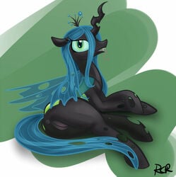 alicorn anus changeling crown equine fangs female friendship_is_magic green_eyes hair horn horse long_hair looking_at_viewer my_little_pony pony pussy queen_chrysalis_(mlp) rawrcharlierawr smooth_skin solo tongue unicorn wings