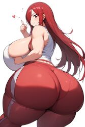 ai_generated big_ass big_breasts big_butt breasts_bigger_than_head erza_scarlet fairy_tail goldencum34 heart huge_breasts looking_back thumbs_up