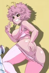 ashido_mina boku_no_hero_academia clothes_pull edit hand_on_butt leggings_down legwear mina_ashido my_hero_academia sano-b sano-br thick_ass thick_thighs topless_female