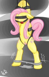 ball_gag blush bondage bound cutie_mark equine female fluttershy_(mlp) friendship_is_magic gag hair horse insertion long_hair my_little_pony pegasus penetration pink_hair pony pussy rawrcharlierawr sex_toy smooth_skin solo vaginal_penetration wings