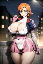 1girls ai_generated big_breasts blue_eyes kunaboto_(style) night nora_valkyrie orange_hair reficulsenpai rwby short_hair thighs