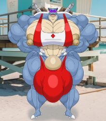 abs absurd_res anthro balls big_balls big_bulge big_muscles big_nipples big_pecs big_penis blastoise blush bulge clothed clothing eyewear fangs game_freak generation_1_pokemon genitals hands_on_hips hi_res huge_balls huge_bulge huge_cock huge_muscles huge_nipples huge_pecs hyper hyper_genitalia hyper_muscles hyper_penis ivaldi lifeguard lifeguard_swimsuit male muscular nintendo nipples partially_clothed pecs penis pokemon pokemon_(species) smile solo sunglasses teeth thick_thighs