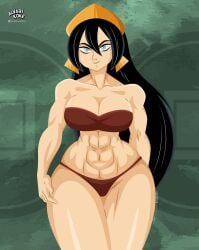 1girls abs alvarikokearte avatar_legends avatar_the_last_airbender bare_arms bare_legs bare_shoulders bare_thighs big_breasts bikini bikini_bottom bikini_top black_hair blind blind_eye clothed clothing color earth_kingdom female female_focus female_only fit_female hi_res large_breasts light-skinned_female light_skin long_hair looking_at_viewer muscles muscular muscular_arms muscular_female nickelodeon solo solo_female thick_thighs toph_bei_fong