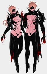 1boy 1girls blonde_hair breasts cloud_strife cloudette_strife final_fantasy final_fantasy_vii tight_clothing white_skin