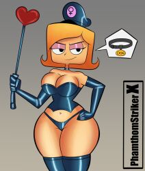 cartoon_network debbie_turnbull dominatrix latex leather lingerie milf phamthomstrikerx png riding_crop robotboy