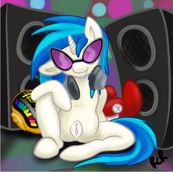 blue_hair casual daft_punk deadmau5 dj electronics equine eyeswear eyewear female friendship_is_magic glasses hair headphones helmet horn horse my_little_pony pony pussy rawrcharlierawr smile solo speakers stereo sunglasses two_tone_hair unicorn vinyl_scratch_(mlp)