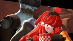 1futa 1girls 3d 3d_model ass blue_body blue_team_(team_fortress_2) erect_nipples erect_penis from_behind from_behind_position gun_arm horny_futa mimi_sentry multicolored_eyes outside red_hair red_team_(team_fortress_2) renairl robot_girl robot_humanoid sentry_(team_fortress_2) sentry_buster_(team_fortress_2) sentry_turret sfm tagme team_fortress_2 tf2 valve valve_(company)