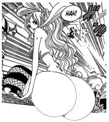 ass big_ass big_butt bubble_butt butt dat_ass dumptruck_ass edit female female_focus giantess huge_ass male manga mermaid monkey_d_luffy monochrome nimebooty nude_filter one_piece shirahoshi