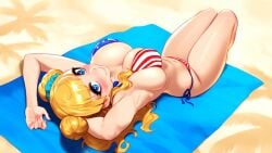 ai_generated american_flag_bikini blonde_hair galko gyaru oshiete!_galko-chan self_upload viriai