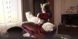 animated anthro anthro_penetrated ass breasts clothed clothing five_nights_at_freddy's furromantic roxanne_wolf_(fnaf) tagme video webm