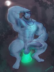 1boy anal armpit_hair balls bara beard big_balls big_penis daddy darkbearcave erection hairy_chest league_of_legends male male_nipples male_only male_pubic_hair masturbation mature_male muscular_male nipples nude penetration penis riot_games sweat sweating yorick