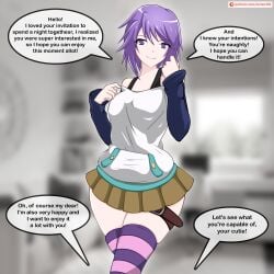 1girls ass big_ass big_breasts big_butt breasts comic curvy curvy_female female_focus highres huge_ass huge_boobs huge_breasts huge_butt large_ass large_boobs large_breasts large_butt looking_at_viewer miniskirt purple_eyes purple_hair rosario+vampire shirayuki_mizore skirt solo solo_female tagme text thick_ass thick_butt thick_thighs thighhighs wide_hips zonen404