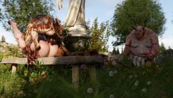 3d ass belethor's_smut boots breasts ciri completely_nude female ghoul_(the_witcher) green_eyes light-skinned_female mascara_tears monster nipples nude outdoors penetration penis pussy scar sex sword the_witcher_(series) the_witcher_3:_wild_hunt white_hair