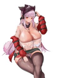 arknights big_breasts frostleaf_(arknights) no_bra panties