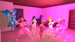 3d 6girls alombti alternate_breast_size ass bedroom breasts crossover female female_only human large_ass large_breasts large_nipples large_thighs mario_(series) marvel marvel_comics midnight_(my_hero_academia) mighty_switch_force multiple_girls my_hero_academia naked naked_female nintendo nude nude_female ocarina_of_time patricia_wagon pauline pink_lighting princess_rosalina princess_ruto psylocke pussy seduction seductive seductive_look sensual suite super_mario_galaxy the_legend_of_zelda thighs x-men zora