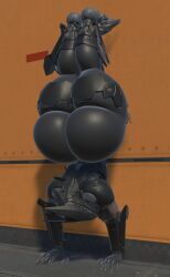 3d 3d_(artwork) ambiguous_gender anthro anthrofied ass_focus big_ass big_thighs black_body blade_wolf claws fagottini31 huge_ass huge_thighs machine metal_gear robot solo thick_thighs wide_hips