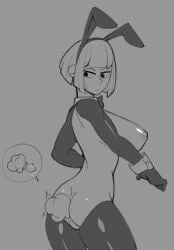 1girls ass big_breasts breasts bunnysuit buttplug buttplug_tail original ragingbarbarians reverse_bunnysuit terri_(ragingbarbarians)