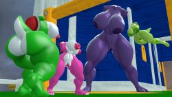 3d 3d_(artwork) 4girls affront_to_nature alombti armless ass barefoot battle_stance beheaded big_ass big_breasts big_butt big_nipples big_thighs birdetta birdo breasts butt cackletta catfight clawed_feet curvy dismemberment face_off face_off_position faceoff faceoff_position female female_only floating gaping_nipples genderbent giant_ass giant_breasts giant_butt giant_thighs green_skin headless headless_woman huge_ass huge_breasts huge_butt huge_thighs large_ass large_breasts large_butt large_thighs mario_(series) mario_and_luigi_(series) missing_arm missing_limb multiple_girls naked naked_female nintendo nipples no_arms no_head nude nude_female pink_skin princess_shroob purple_skin pussy quads rule_63 tail thick thick_ass thick_hips thick_thighs thighs weird wide_hips yoshi