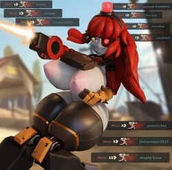 3d 3d_(artwork) 3d_model areola ass big_ass big_breasts big_thighs breasts butt female female_only gigantic_ass gigantic_breasts gigantic_thighs gun huge_ass huge_breasts huge_thighs long_hair looking_at_viewer mimi_sentry mimi_sentry_(zzwz) nipples panties red_hair robot robot_girl sentry_(team_fortress_2) sentry_turret solo tagme team_fortress_2 tf2 thick_hips thick_thighs thighs valve valve_(company) y4ttobut zzwz