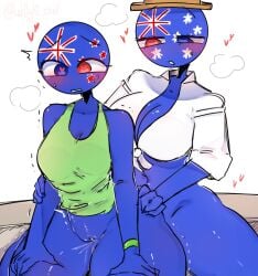 1futa 1girl1futa 1girls australia_(countryhumans) big_ass big_breasts big_thighs blush_lines cleavage countryhumans countryhumans_girl female futa futa_on_female futanari heart-shaped_pupils incest kak0yt0_chel new_zealand_(countryhumans) sex steam technical_incest wet_pussy