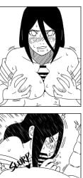 1boy 1girls abs bare_shoulders between_legs blush boruto:_naruto_next_generations breasts censor_bar censored censored_penis comic comic_panel comic_strip fellatio female heart hyuuga_hanabi kimono large_breasts loving_it male male_pov monochrome naruto naruto_(series) naughty naughty_face naughty_smile ninrubio nipples oral oral_sex paizufella paizuri paizuri_fellatio paizuri_on_lap paizuri_under_clothes penis penis_between_breasts penis_in_mouth pov puffy_nipples smile smirk spoken_heart sucking sucking_penis sweat sweatdrop sweating tall_image tremble_spikes trembling yukata