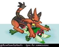 anthro duo female feral floragato generation_7_pokemon generation_9_pokemon interspecies male male/female nintendo penetration pokemon pokemon_(species) pokephilia rosequartzhearts torracat vaginal_penetration vaginal_penetration