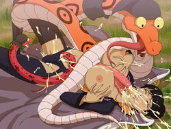 artist_request black_hair breasts cigarette clothing cum cum_in_pussy cum_inside facial female interspecies kuja_tribe large_breasts lying male nipples one_piece paizuri panties penis rindou_(one_piece) snake spread_legs straight uncensored zooerastia zoophilia