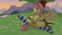 1boy balls butterscotch_(mlp) equine fluttershy_(mlp) friendship_is_magic horse horsecock male male_only my_little_pony nude pegasus penis rule_63 skipsy socks solo straight_hair wings