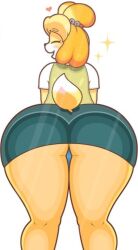 animal_crossing ass big_ass bubble_butt female furry huge_ass isabelle_(animal_crossing) jhenightfox panties tagme thick_thighs wide_hips