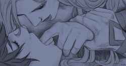 canon_couple femdom finger_in_mouth gentle_femdom hades_(game) happy happy_sex happy_sub implied_sex love malesub megaera_(hades) monochrome no_visible_genitalia sketch smile soft_domination straight tinacheesecat wholesome willing_sub zagreus