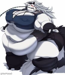 1girls anthro ass bbw belly belly_overhang breasts canine canine_humanoid chains cleavage cleavage_window fat female female_focus female_only furry grey_fur grey_hair helluva_boss hips hyper hyper_breasts large_ass large_breasts loona_(helluva_boss) nemata0 nipple_bulge overweight overweight_female red_sclera shorts stomach thick_thighs thighs two_tone_fur underboob underboob_cutout white_eyes white_fur wide_hips wolf wolf_girl wolf_humanoid