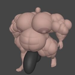 1boy 3d animated bara big_belly big_bulge big_muscles big_nipples big_pecs blender bulge cyanu daddy dilf fat hairy_chest hyper_belly hyper_moobs hyper_muscles male male_only moobs musclegut muscular overweight overweight_male pecs solo tagme thick_thighs video walking