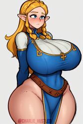 ai_generated charlie_hustle huge_breasts princess_zelda tagme the_legend_of_zelda thick_thighs wide_hips zelda_(breath_of_the_wild)