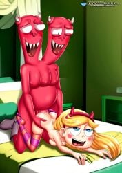 ass balls bbmbbf blonde_female blonde_hair blush breasts cum cum_inside diamond_level disney disney_channel disney_xd female male male/female nipples nude open_mouth palcomix penetration penis pietros_secret_club sex star_butterfly star_vs_the_forces_of_evil teeth tongue two-headed_monster_(svtfoe) white_female