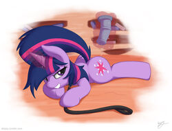 collar cutie_mark dildo equine female friendship_is_magic glowing hi_res horn leash looking_at_viewer magic my_little_pony pussy_juice sex_toy skipsy solo straight_hair twilight_sparkle_(mlp) unicorn