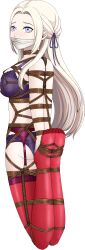 1girls alpha_channel arms_behind_back bare_arms bare_thighs blue_eyes bondage bound bound_arms bound_legs bound_wrists bra breasts cloth_gag edelgard_von_hresvelg falalalalalalal female female_only femsub fire_emblem fire_emblem:_three_houses for_sticker_use gag garter_belt improvised_gag long_hair looking_at_viewer looking_back medium_breasts nintendo no_background panties png purple_bra purple_eyes purple_panties restrained rope rope_bondage solo sticker_template thighhighs thighs transparent_background transparent_png underwear white_hair