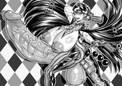 1futa anal_insertion anal_sex balls bayonetta bayonetta_(character) bayonetta_2 big_breasts big_testicles breasts censored clothed clothing dickgirl dickgirl_only erect_penis erection full-package_futanari futa_only futanari gigantic_balls gigantic_breasts gigantic_penis gigantic_testicles gomikuzu0411 huge_balls huge_breasts huge_cock huge_testicles human hyper hyper_penis insertion intersex large_areolae large_balls large_breasts large_penis large_testicles light-skinned_futanari light_skin long_hair long_penis monochrome partially_clothed penetrable_sex_toy penis scrotum solo solo_futa standing testicles urethra vaginal_insertion veiny_penis