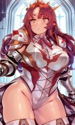 ai_generated big_breasts busty dragon_girl kaifuku_jutsushi_no_yarinaoshi princess_ragna red_hair redo_of_healer shiokonbu shiokonbu_art_style