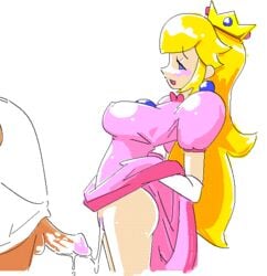 1boy 1girls 2006 artist_self-insert blonde_hair cum erect_nipples female human male male/female mario_(series) minus8 minus8_(character) nintendo penis princess_peach straight straight_hair uncensored white_background